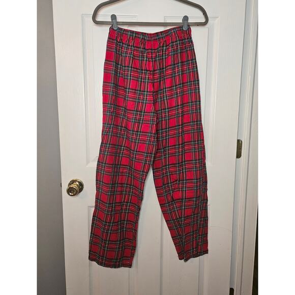 Macy's mens red & green plaid pj bottoms size small - Picture 2 of 4